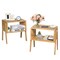 Costway Set of 2 Bamboo Nightstand Stackable Sofa Table Bedside Table with Storage Shelf